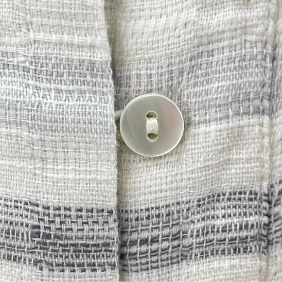 Pure Jill Linen Cotton Striped Button Down Lagenlook 3/4 Sleeve Shirt Tunic XS - Picture 6 of 10